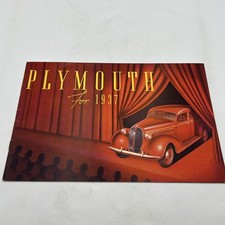 Original 1937 Plymouth Full Line Deluxe Sales Brochure 37 Coupe Convertible