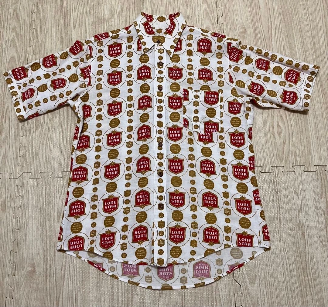 Rare Lone Star Beer Shirts, Vintage All-Over Print, Linen