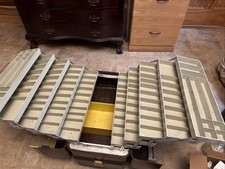 Vintage Possum Belly Tackle Box Exe Shape 10 Tray Worm Proof With Cooler Bottom