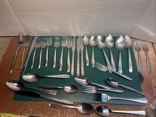 Mar Crest Silverware starburst  Lot And Various Vintage Silverware Forks