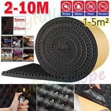 10M Insulation Mat 20mm Self-Adhesive Foam Noise Shock Acoustic Sound Deadener