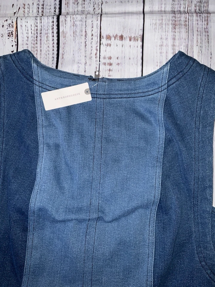 Anthropologie Pilcro Westley Regenerative Blue Denim Zipper Dress Sz 12 (130) - Image 4 of 4