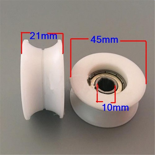 Puleggia nylon scudo metallo scanalatura U V 8~21 mm ruote rulli rotaia cuscinetti a sfera - Foto 6 di 10