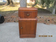 Antique - Art Deco Waterfall Nightstand or End Table Inlaid Design FREE SHIPPING
