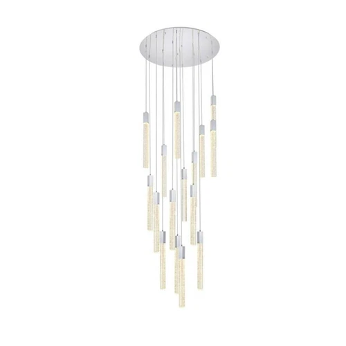 Elegant Lighting Weston 16-Lights Modern Metal and Crystal Pendant in Chrome - Picture 4 of 8