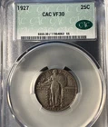 1927 Standing Liberty Quarter 25c CACG CAC VF30