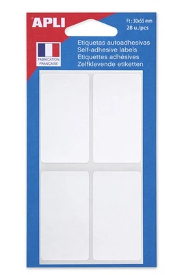 [111925] Agipa Sachet de 28 étiquettes multifonctions permanentes 30x55 mm Blanc - Photo 1/2