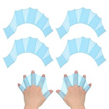2 Pair Silicone Swimming Gloves Webbed Gloves for Swimming 11" x 6" Blue