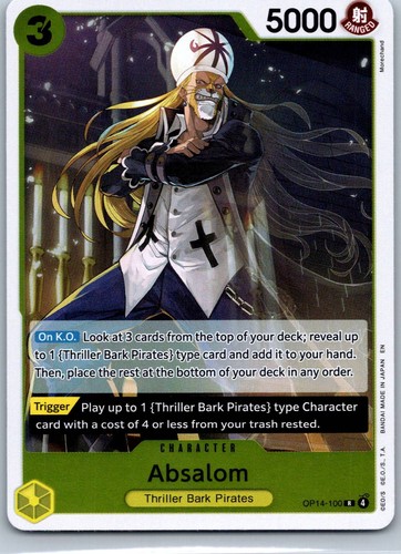 Absalom OP14-100 The Azure Sea's Seven One Piece Card Game Rare Foil