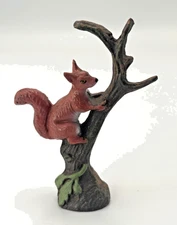 Vtg Hausser Elastolin Composition Red Squirrel on Tree Branch Germany 1930s * N