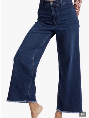 Billabong Free Fall High Waist Wide Leg Crop Pant Indigo Size 29 NWT Women's New