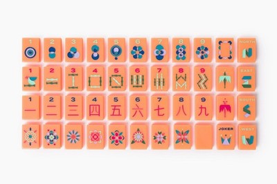 American Mahjong Set 160pcs Minimal Line Barney Orange Mahjong Line
