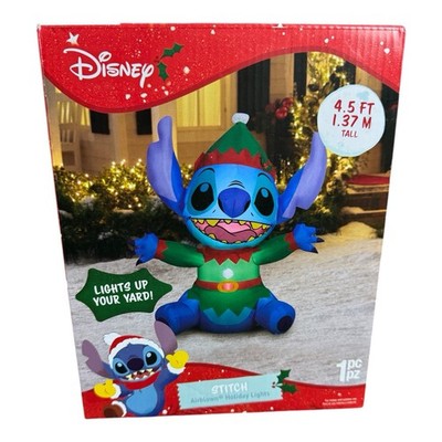 Lilo & Stitch Elf Stitch Inflatable Lighted Gemmy 4.5' Tall New Christmas
