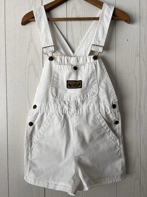 Vintage 1970's Washington Dee Cee White Bib Overalls Denim Shorts