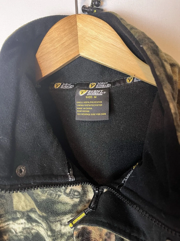 Men’s Camouflage Camo Scent Shield  Sz Medium Full Zip Jacket EUC Hunting - Image 4 of 4