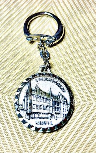 Vintage Souvenir Luxembourg Detailed Metal Keychain Ornate Great Condition