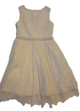Rare Editions Girl's Ivory Beaded Lace Formal Party Dress Weddings Church Sz 10