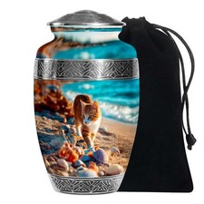 Cat Urn For Human Ashes For Women 10Inch - Red Burial Urns Adult - Large