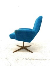 Vintage Retro Mid Century 1960s Chair Danish Modernist Swivel Armchair