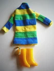 Barbie Twiggy Dress #1185 Black Label 1960's Lemon Color Boots Made in Hong Kong