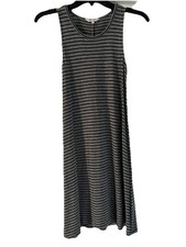 Madewell Tank Dress XXS Gray Black Striped Sleeveless Stretchy Summer Travel Fun