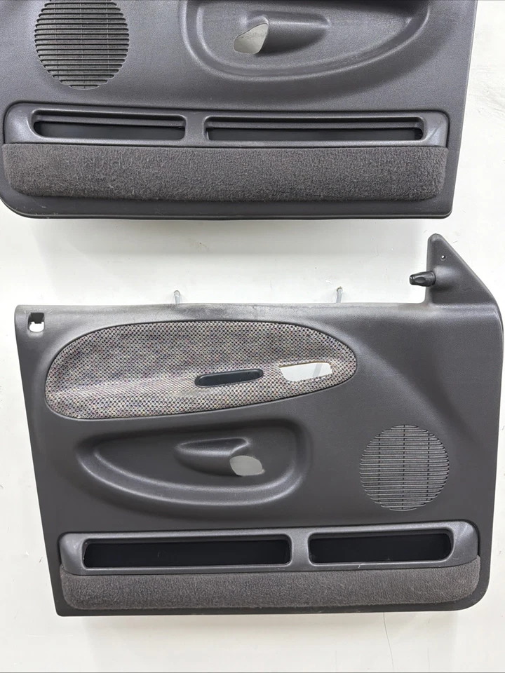 1998-2002 Dodge Ram Set Of Front Interior Power Door Panels OEM Dark Gray Agate - Image 2 of 4