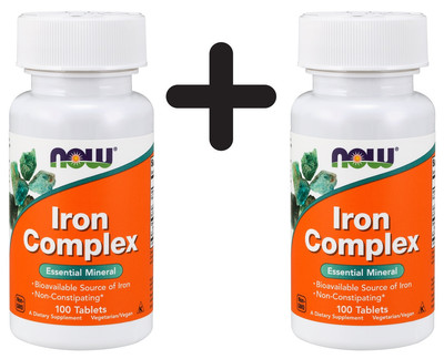 2 x NOW Foods Iron Complex - 100 tablets (149,94 EUR/kg)