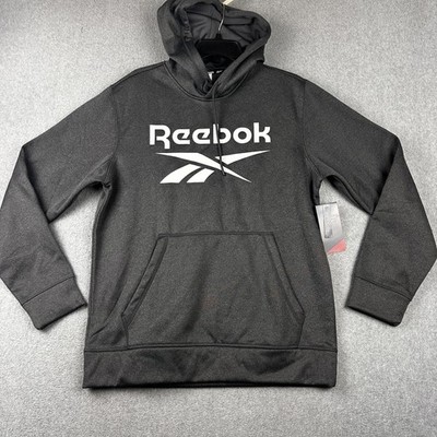Reebok Hoodie Mens Medium Charcoal Heather Core Vector Pullover REM223FH16006