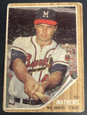 Ed Eddie Matthews Milwaukee Braves 1962 Topps Baseball Card