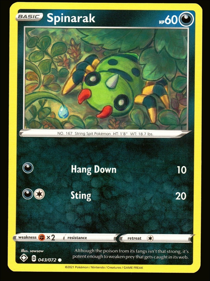 🔥 Spinarak [043/072] | Near Mint | Shining Fates swsh4.5 | 2021 🔥 #4 ...