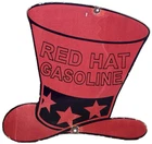 VINTAGE RED HAT GASOLINE PORCELAIN SIGN STANDARD OIL GAS STATION PUMP PLATE