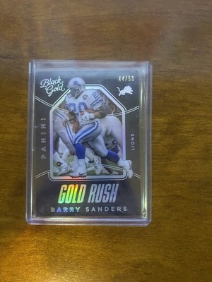 2016 Panini Black Gold - Gold Rush Barry Sanders Holo White Gold /50 CASE HIT 