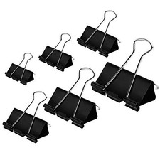 Binder Clips Paper Clamps Assorted Sizes 100 Count Black , X Large, Large, Medi