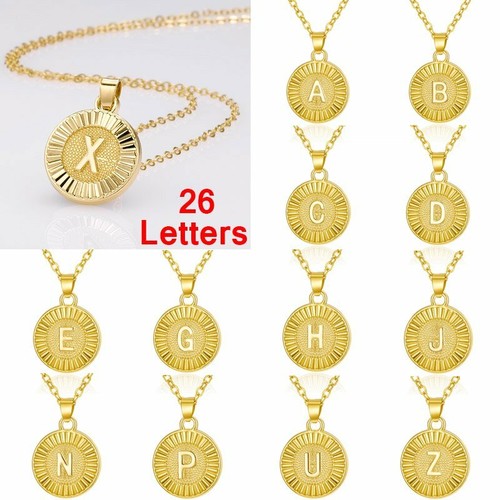 Initial Pendant Necklace Chain Women 