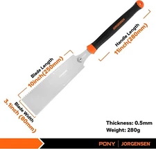 JORGENSEN Japanese Pull Saw 10''Double Edge Hand Saw 7-12 & 18 TPI Flush Cut Saw