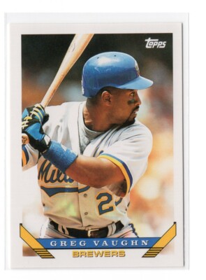 Baseball Card - 1993 Greg Vaughn 153 - Milwaukee Brewers Topps 93 