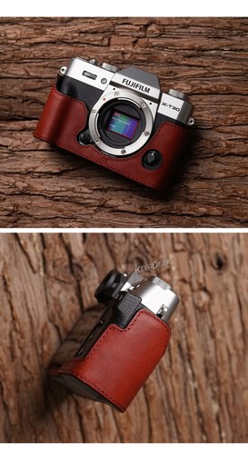 Genuine Real Leather Camera Bag Case Cover For Fujifilm XT30 XT20 XT30II XT20II - Picture 7 of 14