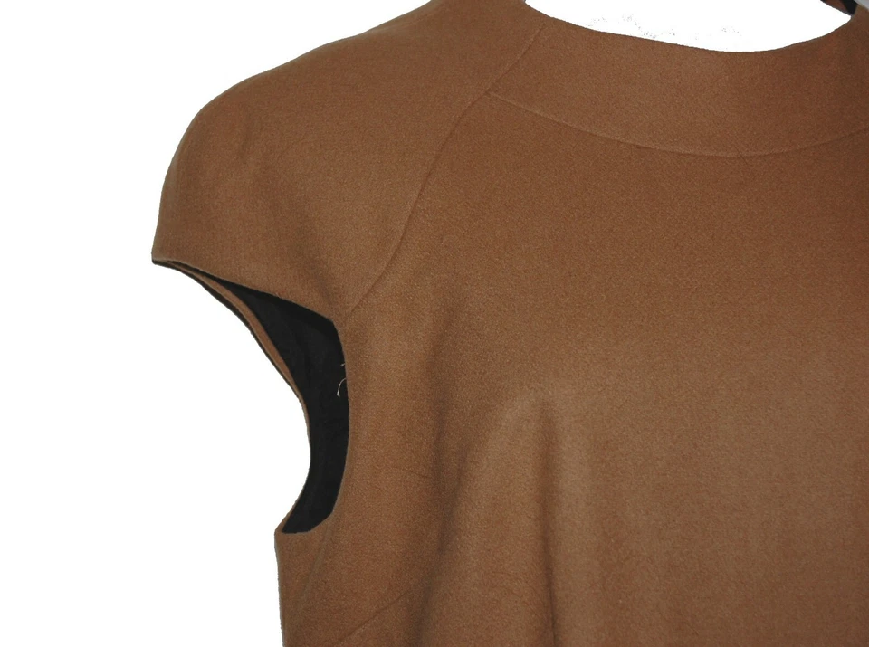 Vestido para mujer Poleci marrón color mostaza forro lana talla US 6 NUEVO Foto 3 de 4