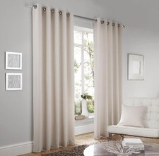 Image of Lincoln Eyelet Lined Cream Curtains
