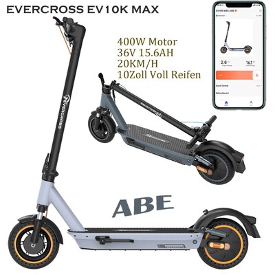 10 ZOLL E-Scooter EV10K Max 400W Elektroroller mit StraßenzulassungABE E-Scooter