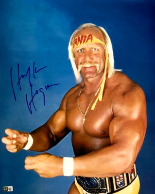 Hulk Hogan Signed 16x20 Photo Headband WWE WCW WWF BAS Beckett
