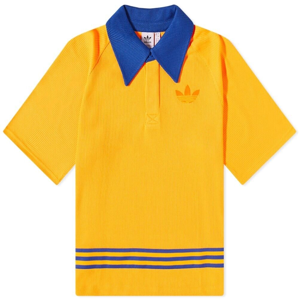 Adidas Adicolor 70s Knit Polo Shirt / T-shirt Bold Gold Adidas Adicolor 70s Knit Polo Shirt / T-shirt Bold Gold