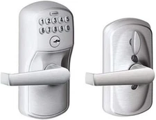 SCHLAGE FE595 PLY 626 ELA Plymouth Commercial Electronic Keypad Lock Satin Chrom