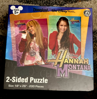 HANNAH MONTANA / MILEY CYRUS 2-SIDED 200 PIECE PUZZLE - NEW SEALED
