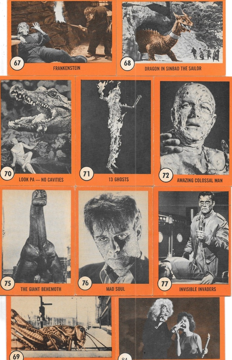 Horror Monster Series 2nd Series Trading Cards Nu-Cards 1961 YOU