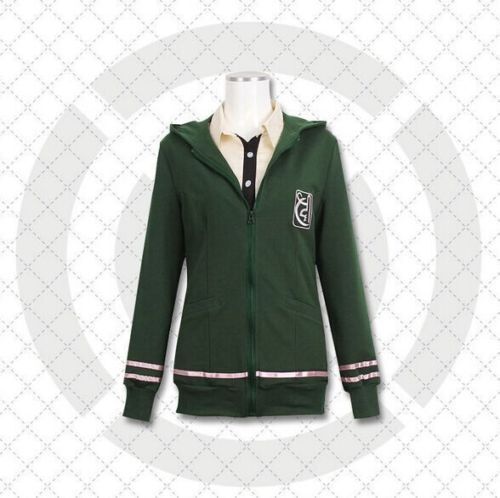 Danganronpa Chiaki Nanami Zielony mundur Cosplay Kostium Sweter Bluzy z kapturem - Zdjęcie 1 z 4