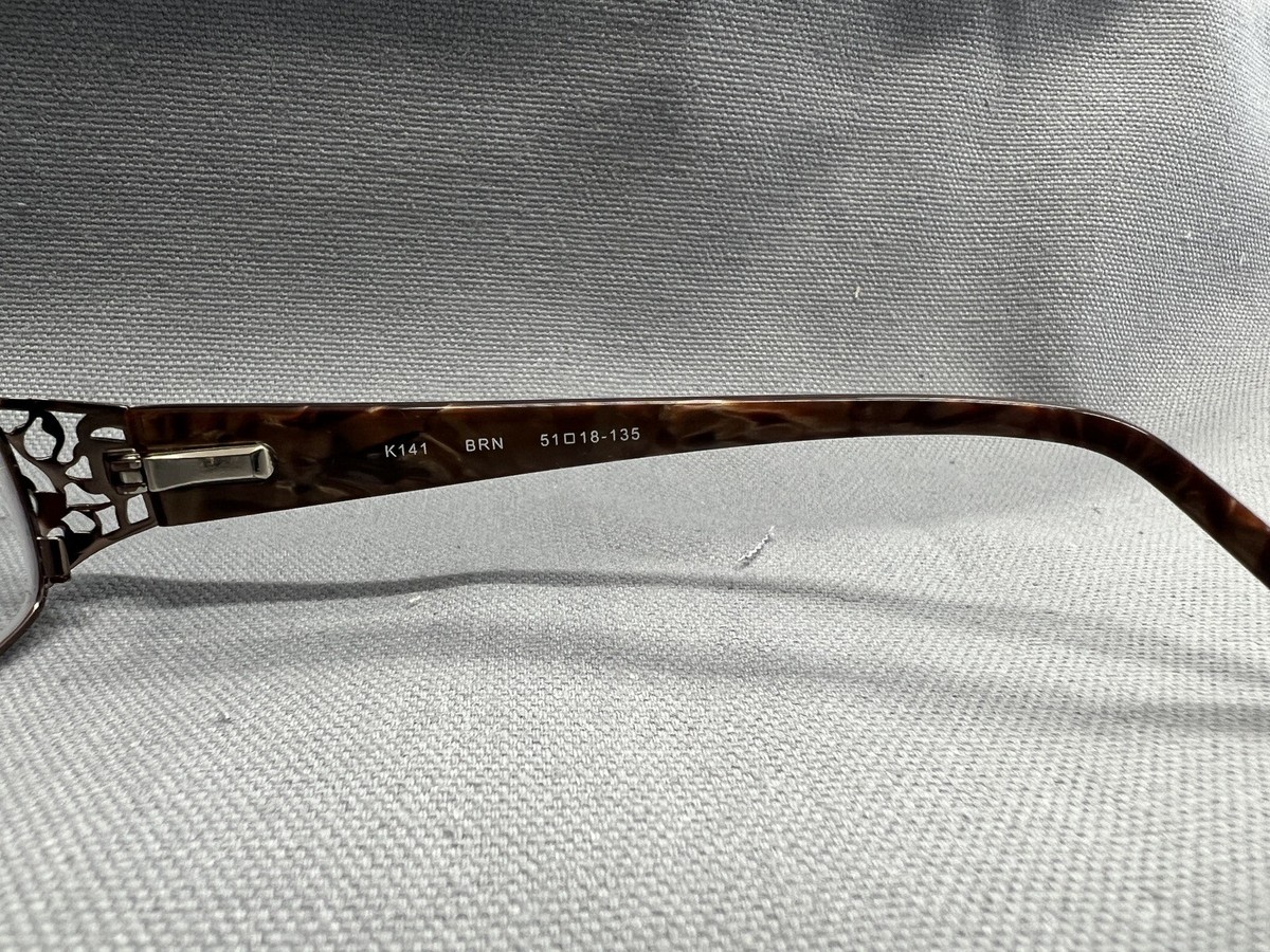 Kay Unger New York K141 Eyeglasses Frame Women\'s Brown Full Rim Oval 51-18-135 KAY UNGER NEW YORK K141 BRN 51-18-135 EYEGLASSES BROWN FULL  main image 2