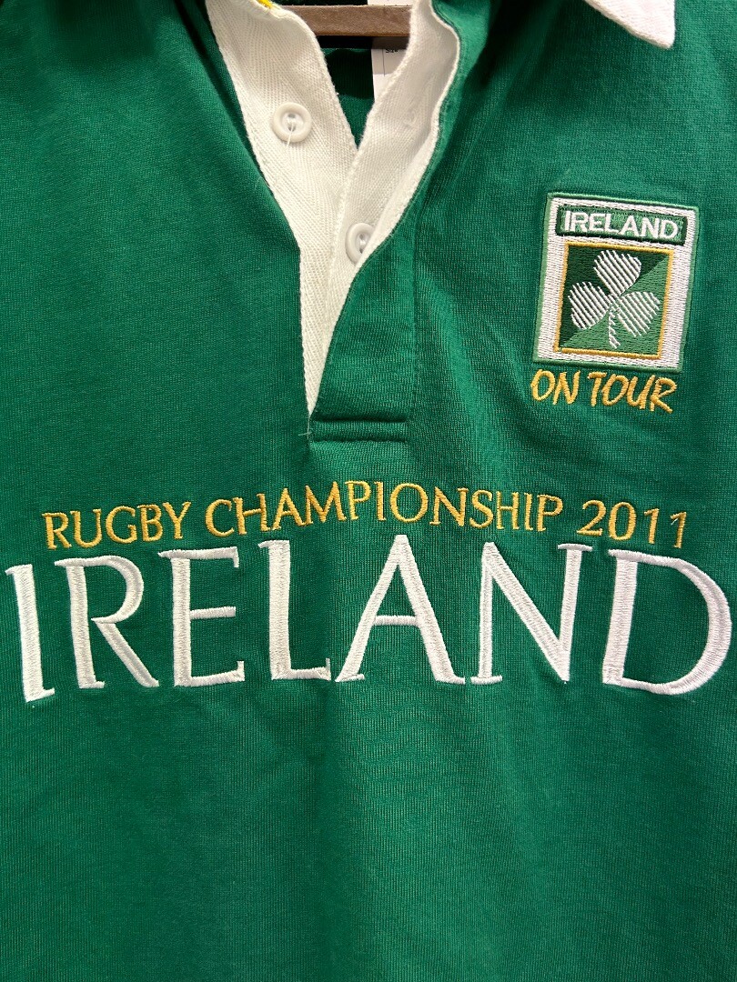 Men's Rugby Championship 2011 Ireland Tour Sweatshirt Green White UK M