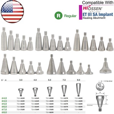 US Dental Regular Platform Healing Abutment Cap fits Hiossen Osstem ET Hexagon