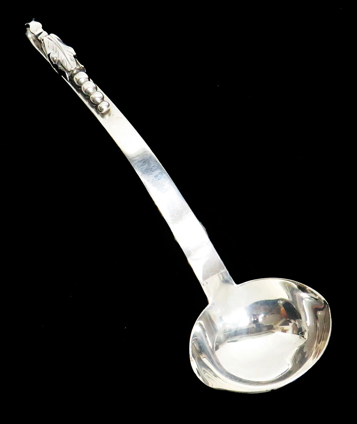 CUSTOM MADE STERLING SILVER REMIREZ / HECHO MEX BLOSSOM SAUCE LADLE